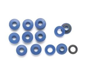 Perel Occhielli per telo 12 mm, occhielli a pressione in PVC blu, set da 10, fissaggio facile con martello per teloni tende e fai da te