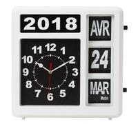 Perel Orologio a fogli mobili con calendario, quadrato, analogico, 31 x 31 cm, versione francese