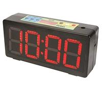 Perel Orologio da parete, display LED digitale con cronometro, conto alla rovescia e timer a intervalli, 327 x 93 x 156 mm, nero