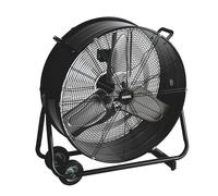 Perel Potente ventilatore da pavimento, Ø 60 cm, 2 velocità, metallo, design a tamburo, nero, interno/esterno, 22,5 kg