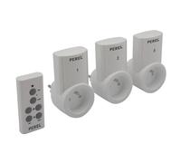 Perel Prese, con telecomando, set da 3, wireless, portata fino a 25 m, 10 A, 2300 W, bianco
