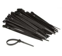 Perel Set di fascette in nylon 4,6 x 120 mm, nere, resistenti ai raggi UV, 100 pezzi