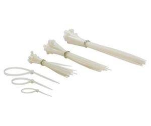 Perel Set di fascette in nylon, varie misure, bianche, resistenti ai raggi UV, 75 pezzi