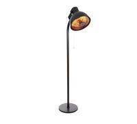 Perel Stufa da esterno da terra, 2000 W, carbonio, con interruttore a tirante, protezione antiribaltamento, 3 livelli di calore, resistente agli spruzzi d'acqua, design retrò, metallo, nero