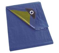 Perel Telo, 10 occhielli, angoli rinforzati, rettangolare, blu/verde, 70 g/m², 2 x 3 m