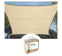 Perel Telo ombreggiante quadrato 5 x 5 m in HDPE traspirante e permeabile per giardino e terrazza, protezione UV 90%, effetto rinfrescante, colore champagne