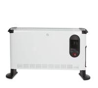 Perel Termoconvettore 3000W, convettore elettrico, stufa elettrica con 3 livelli di calore, ventilatore turbo, termostato, IP20, protezione da surriscaldamento, portatile per ambienti fino a 75 m³