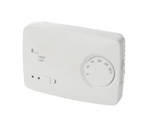 Perel Termostato ambiente analogico non programmabile, termostato da parete per caldaia e riscaldamento, manopola 5 a 30 C, con interruttore acceso spento, bianco