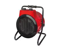 Perel Termoventilatore elettrico 3000W con 2 livelli di calore, termostato e funzione ventilazione, protezione IP24 contro surriscaldamento e ribaltamento, compatto e portatile per officina, garage