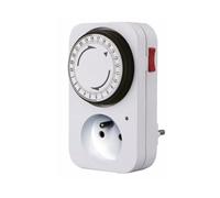 Perel timer 24 ore, meccanico, 230 V, 16 A, 3680 W, messa a terra francese tipo E, bianco