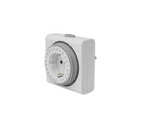 Perel Timer compatto 24 ore, meccanico, 230 V, 16 A, 3680 W, messa a terra tedesca tipo F, bianco
