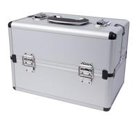 Perel Valigia portautensili, cantilever, tracolla, divisori regolabili, serratura a chiave, 2 chiavi, alluminio, grigio, 360 x 220 x 250 mm