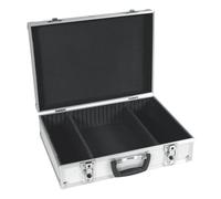 Perel Valigia portautensili, divisori regolabili, serratura a chiave, 2 chiavi, alluminio, grigio, 425 x 305 x 125 mm