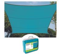 Perel Vela ombreggiante 3.6 x 3.6 m, vela parasole quadrata per giardino e terrazza, poliestere idrorepellente 160 g/m2, protezione UV 90%, tessuto traspirante con anelli a O in acciaio inox, blu