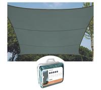 Perel Vela ombreggiante 3.6 x 3.6 m, vela parasole quadrata per giardino e terrazza, poliestere idrorepellente 160 g/m2, protezione UV 90%, tessuto traspirante con anelli a O in acciaio inox, grigio