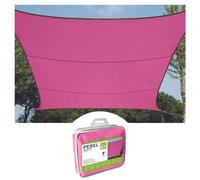 Perel Vela ombreggiante 3.6 x 3.6 m, vela parasole quadrata per giardino e terrazza, poliestere idrorepellente 160 g/m2, protezione UV 90%, tessuto traspirante con anelli a O in acciaio inox, fucsia