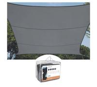Perel Vela ombreggiante, 5 x 5 m quadrata, 90% UV, HDPE permeabile, antracite
