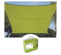 Perel Vela ombreggiante 5 x 5 m, quadrata per giardino e terrazza, poliestere idrorepellente 160 g/m2, protezione UV 90%, traspirante con anelli in acciaio inox, verde lime