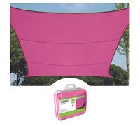 Perel Vela ombreggiante rettangolare 2 x 3 m per giardino e terrazza, poliestere traspirante e idrorepellente 160 g/m², protezione UV 90%, anelli inox, fucsia