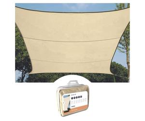 Perel Vela ombreggiante rettangolare 2 x 3 m per giardino e terrazza, poliestere traspirante e idrorepellente, protezione UV 90%, colore crema