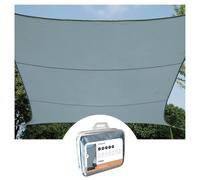 Perel Vela ombreggiante rettangolare 4 x 3 m per giardino e terrazza, poliestere traspirante e idrorepellente, protezione UV 90%, grigio chiaro