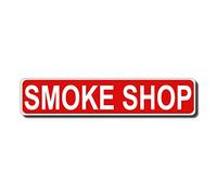 PEreming Smoke Shop - Targa in latta vintage, rustica, retrò, rustica, con scritta "Man Cave ", in zinco, decorazione da parete per garage, 40 x 9 cm, colore: rosso