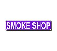 PEreming Smoke Shop - Targa in latta vintage, rustica, retrò, rustica, con scritta "Man Cave", stile vintage, per casa di fattoria, in zinco, decorazione da parete, per garage, colore viola, 40 x 9 cm