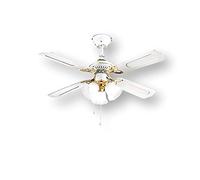 Perenz Ventilatore da Soffitto con Luce 4 Pale Ø 105 cm Lampadario 3 Velocità - 7060 B Linea Classica