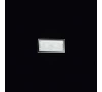 Applique vetro bianco satinato e alluminio e metallo 2 luci attacco E14 30x15cm Frame