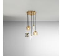 Perenz Lampada a sospensione con 5 diffusori in vetro dal design moderno ed eleg
