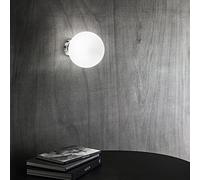 GRAPE Applique in cromo lucido con vetro bianco 1 luce attacco E27 diametro 20cm