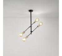 VECTOR Sospensione 4 luci orientabile in metallo colore nero opaco attacco E27 lampadine non incluse