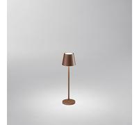 Lampada da tavolo ricaricabile a batterie in alluminio pressofuso verniciato a polvere per uso interno/esterno.