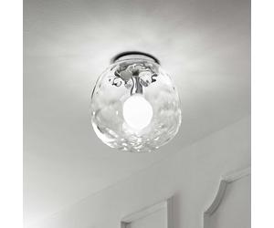 Perenz Plafoniera di design moderno in cromo lucido con vetro trasparente Skin T