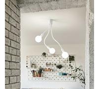 BULBO Lampadario da soffitto 3 luci in metallo e gomma colore bianco lampadine non incluse attacco E27 orientabili