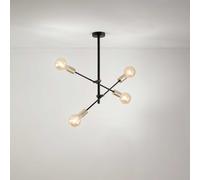 VECTOR Sospensione 4 luci orientabile in metallo colore nero opaco attacco E27 lampadine non incluse