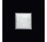 Plafoniera In Vetro Satinato Quadrata Moderna Frame Bianco 4 Luci E27 Media