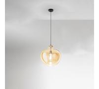 Lampadario Alluminio Contemporaneo Bowl Ambra 1 Luce E27