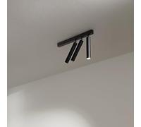 Spot Moderno Bambù Metallo Nero 3 Luci Led 10W 3000K