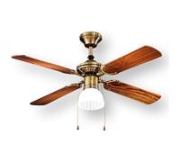 Ventilatore In Metallo Finitura Ottone Brunito 4 Pale.