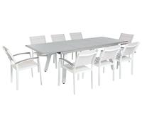 PERETA 8 posti Set da pranzo da giardino Grigio Metallo