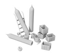 Perfeclan 1/35 Accessori industriali Modelli Puntelli da Esposizione Accessori Diorama creativi incompiuti per la Decorazione della casa delle Bambole