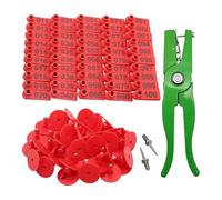 Perfeclan 100 Pezzi di pinze e spilli per Marchi Auricolari per Bestiame › Forniture per la Gestione di Marchi Auricolari per bovini e Cervi, Rosso