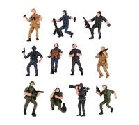 Perfeclan 11 Pezzi di Personaggi della Polizia, Piccole Persone, Oggetti di Scena, Mini Modelli, Figurine in Miniatura per la Costruzione di Micro paesaggi, Style B