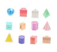 perfeclan 12 pezzi di forme geometriche, giochi educativi per bambini dai 7 anni in su, forniture per insegnanti multicolori, solidi geometrici, aiuto per la