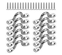 Perfeclan 12Pcs Metal Pad Eye Heavy Duty Loop Acciaio Inossidabile Tie Down Hanging Hardware Marino per Rigging Yoga Kayak Amaca Deck
