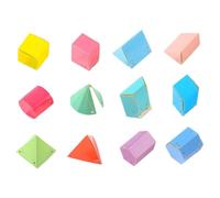 perfeclan 12x Forme geometriche Matematica precoce Set manipolativo e di geometria per bambini Giochi per bambini Puzzle sensoriale Giocattoli di carta