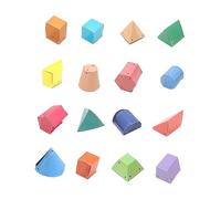perfeclan 16 pezzi di dimostratore di aree di forme geometriche, giocattolo educativo di 16 forme, solidi geometrici 3D per la scuola elementare