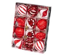 perfeclan 16 pezzi di palline di Natale rosse pendenti da 7-8 cm, decorazioni versatili per l'albero di Natale, accessori per display di centri commerciali