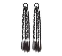 perfeclan 2 pezzi di trecce, extension per trecce, eleganti, versatili e morbide, fai da te, intrecciate per capelli, per giochi di ruolo e viaggi, Grigio